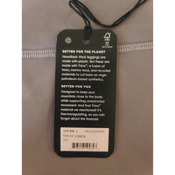 NWT allbirds Women's Natural Leggings - LARGE - grey / gust - LARGE - Picture 4 of 5